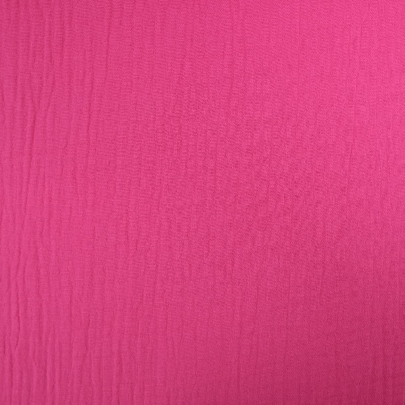 Double Gaze Unie Fuchsia - Maison Klem